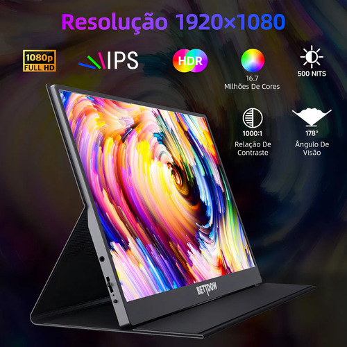 Monitor portatil gamer bettdow de 156 full hd ips antirrefle