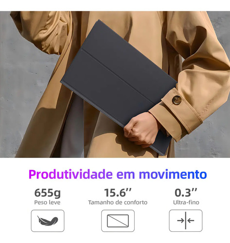 Monitor Portátil Gamer Bettdow de 15.6" Full HD IPS Antirreflexo com Capa