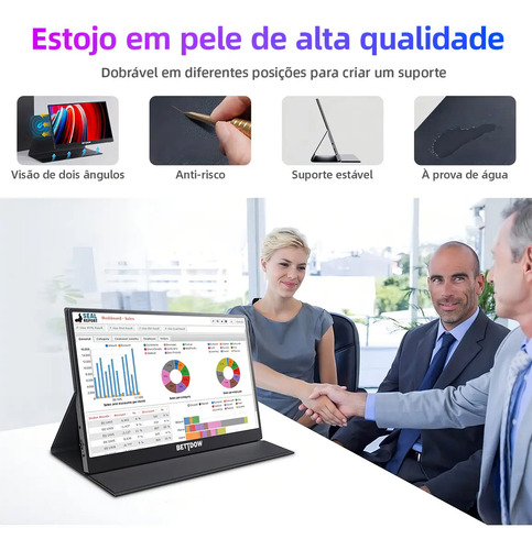 Monitor Portátil Gamer Bettdow de 15.6" Full HD IPS Antirreflexo com Capa