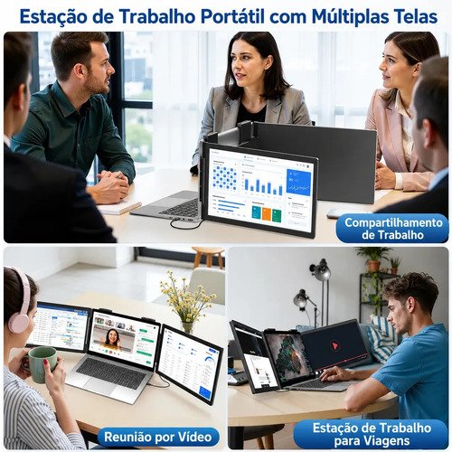 Monitor Portátil Novante Triplo 14" Full HD IPS, USB-C, para Notebook de 14 a 16.5"
