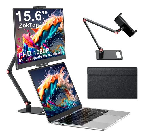 Monitor portatil zoktop 156 full hd ips com vesa e suporte a