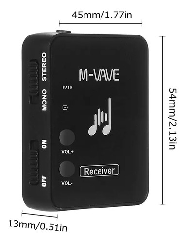 Monitor Retorno In Ear Wireless M-Vave WP-10 2.4 GHz Preto