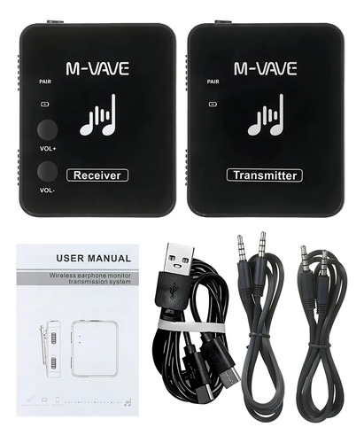 Monitor Retorno In Ear Wireless M-Vave WP-10 2.4 GHz Preto