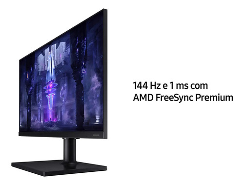 Monitor Samsung Odyssey G30 LS24BG300ELMZD 24" Full HD Va 144Hz FreeSync Preto