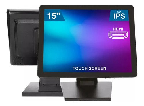 Monitor touch screen 15 ips aitek sigma resolucao 1024x768 h