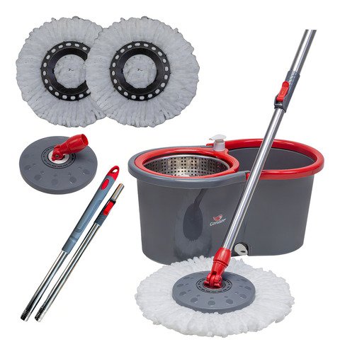 Mop esfregao giratorio condor balde inox 13 litros refil mic
