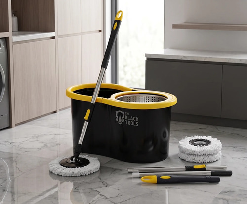 Mop giratorio 360 balde inox 8 litros centrifuga c 2 refis