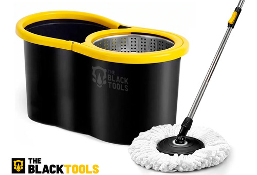 Mop Giratório 360° Balde Inox 8 Litros Centrífuga C/ 2 Refis