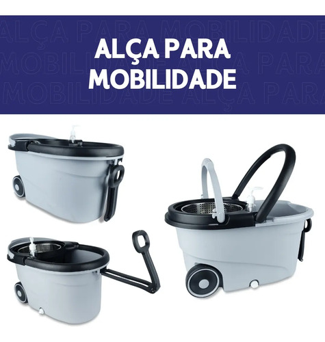 Mop NYBC Mop Giratório Plus com balde centrífuga Cinza