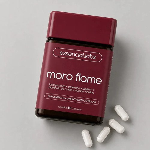 MORO FLAME - Fórmula Avançada Contendo Morosil + Spirulina + Picolinato De Cromo + Psyllium + Inulina + Pectina Cítrica - 60 Cápsulas
