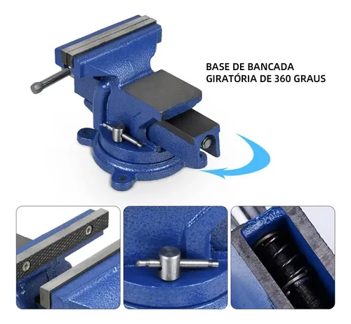 Morsa Torno De Bancada N°5 Profissional Com Mordente Fixo
