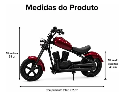 Moto Elétrica Foston X1 Infantil 24v 160w Bluetooth Chopper
