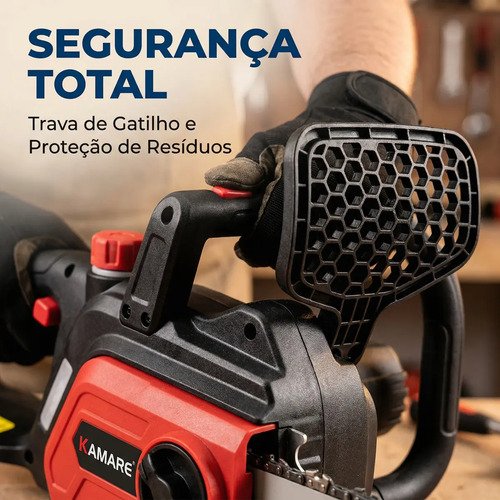 Moto Serra Elétrica 12 Polegadas 2 Baterias 48v Portátil Recarregável Profissional Kamare
