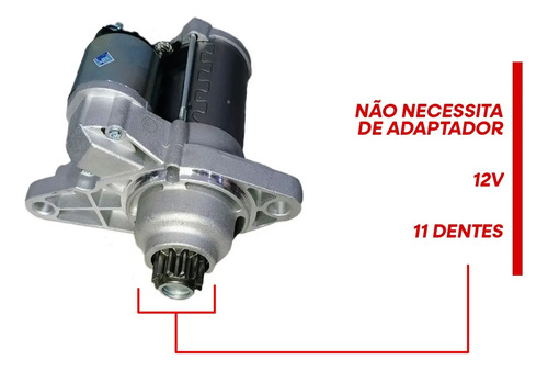 Motor Partida 11 Dentes Vw Gol Saveiro G5 G6 Fox Golf Voyage