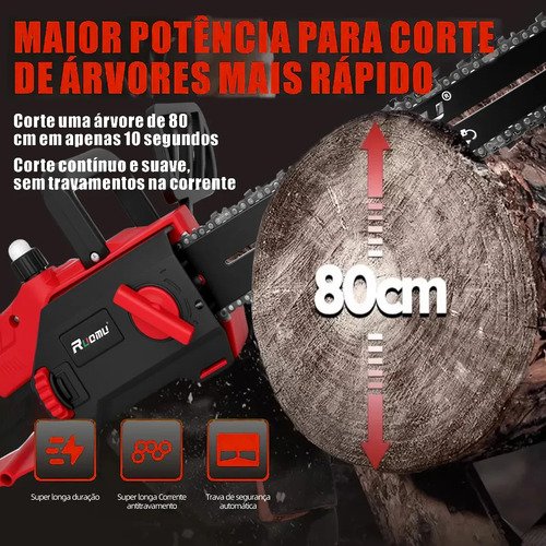 Motosserra Elétrica 16 Polegadas 3200W Com Fio Para Madeira