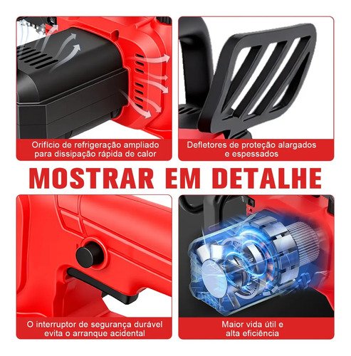 Motosserra Elétrica 16 Polegadas 3200W Com Fio Para Madeira