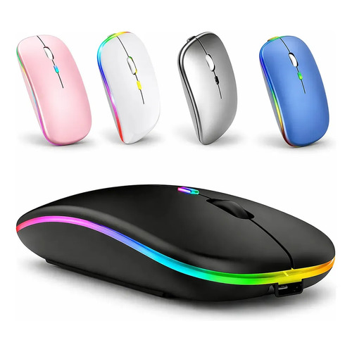 Mouse bluetooth 24ghz dupla conexao recarregavel silencio pr
