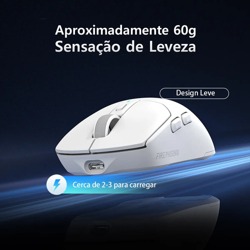 Mouse Gamer Sem Fio Fire Phoenix 24000dpi Paw3311 Bk-r3x Cor Preto