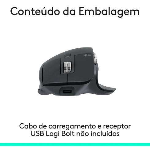 Mouse sem fio Logitech Mx Master 3s Bluetooth Edition - Grafite