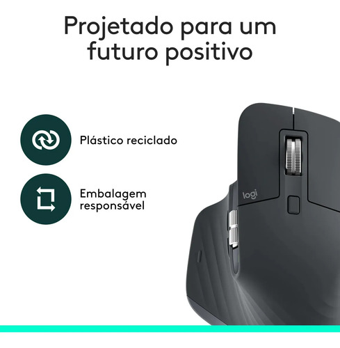 Mouse sem fio Logitech Mx Master 3s Bluetooth Edition - Grafite