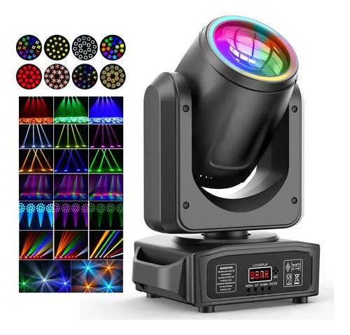 Moving head beam profissional rgbw 300w dmx 18 facetas para