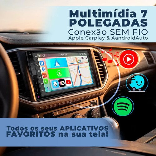 Multimídia 7 Polegadas Carplay Android auto sem fio Mp5 Rs-7007br 7 cor preto