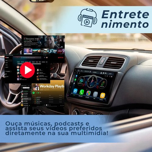 Multimídia 7 Polegadas Carplay Android auto sem fio Mp5 Rs-7007br 7 cor preto