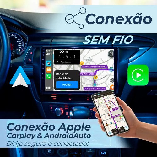 Multimídia 7 Polegadas Carplay Android auto sem fio Mp5 Rs-7007br 7 cor preto