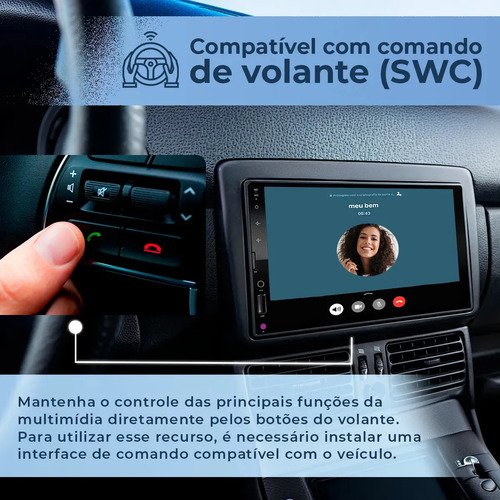Multimídia 7 Polegadas Carplay Android auto sem fio Mp5 Rs-7007br 7 cor preto