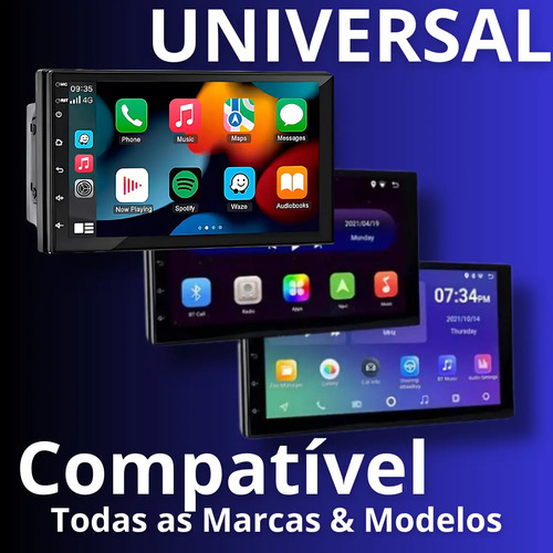 Multimidia Universal 7' 2din Android 13 Carplay Android Auto