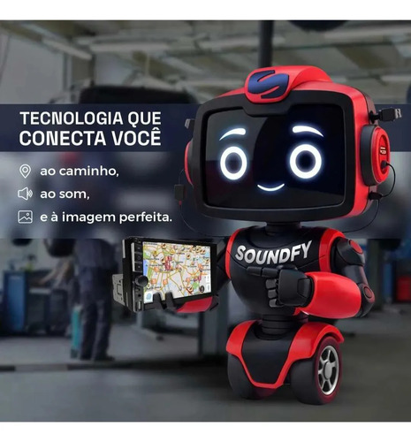 Multimídia Universal Soundfy Mp5 1 Din 7 Tela Capacitiva Preto