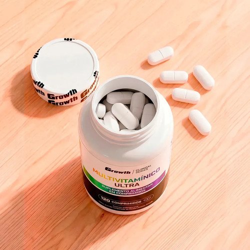 Multivitamínico Ultra 120 Comp - Growth Supplements Sabor Sem Sabor