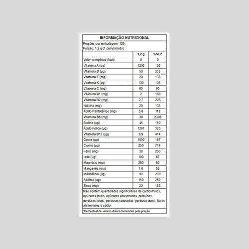 Multivitamínico Ultra 120 Comp - Growth Supplements Sabor Sem Sabor