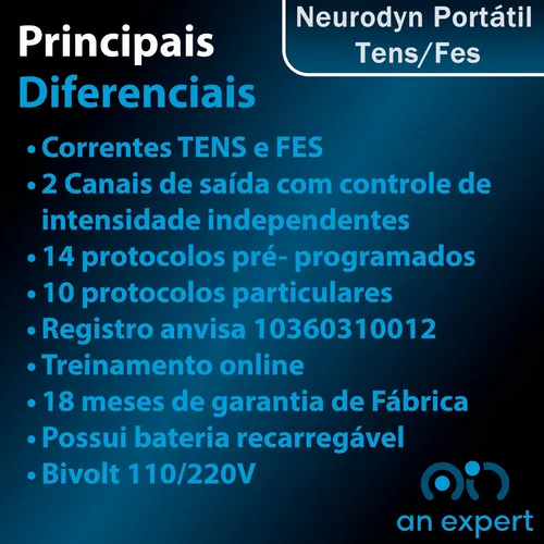 Neurodyn Ibramed Aparelho Tens Fes P/ Fisioterapia Portatil