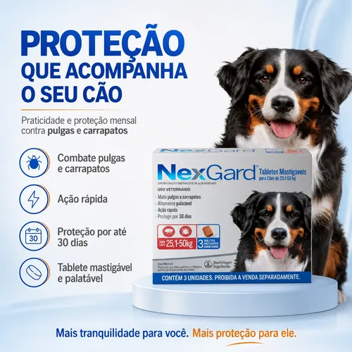 Nexgard Antipulgas E Carrapatos 25,1 A 50 Kg 3 Comprimidos