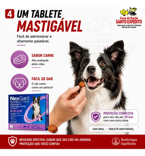 Nexgard Spectra 15,1 A 30kg Antipulgas Carrapato 1 Tablete