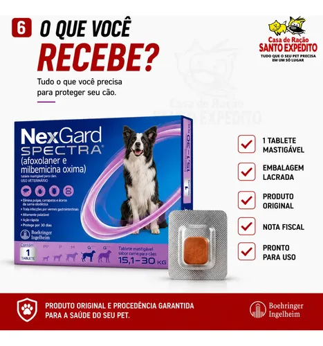 Nexgard Spectra 15,1 A 30kg Antipulgas Carrapato 1 Tablete