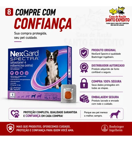 Nexgard Spectra 15,1 A 30kg Antipulgas Carrapato 1 Tablete