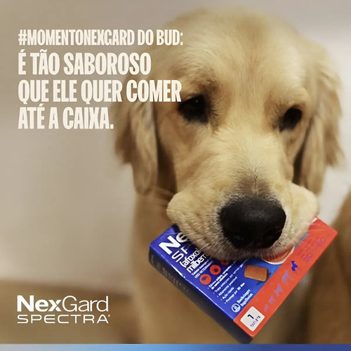 NexGard Spectra 3 Tabletes para Cães 7,6 a 15 kg Contra Pulgas, Carrapatos e Vermes Intestinais