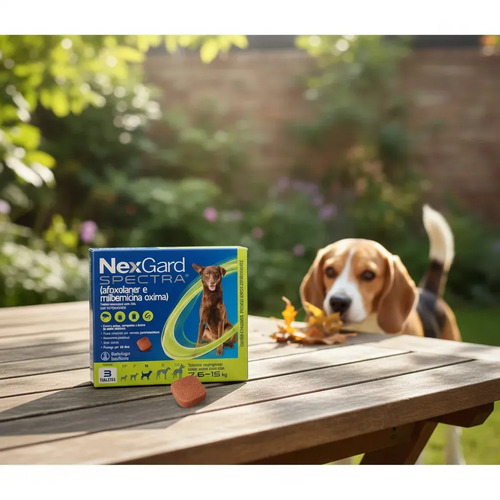 NexGard Spectra 3 Tabletes para Cães 7,6 a 15 kg Contra Pulgas, Carrapatos e Vermes Intestinais