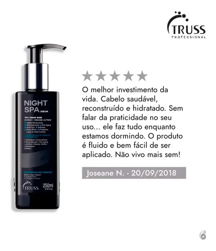 Night Spa Sérum Capilar De Tratamento Noturno Truss 250ml