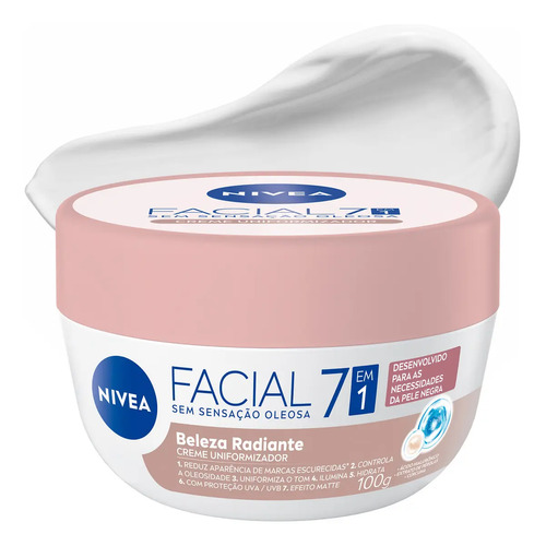 Nivea creme facial uniformizador beleza radiante 7 em 1 100g