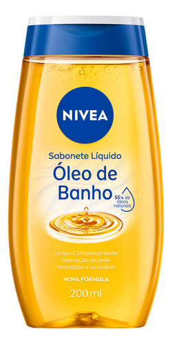 Nivea sabonete liquido oleo de banho 200ml limpeza corporal