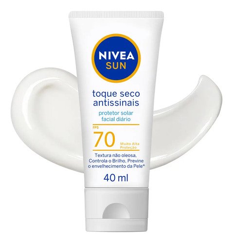 Nivea sun protetor solar facial toque seco antissinais fps70