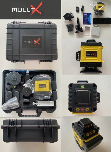 Nível Laser 4D MULLTX 16 Linhas Verde Recarregável 30m com Maleta e 4 Baterias