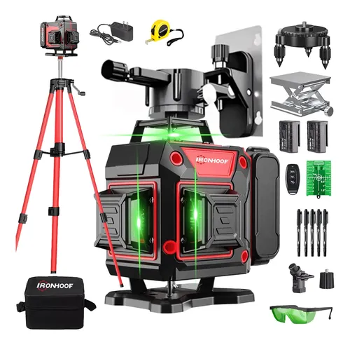 Nivel laser verde 16 linhas com tripe 4d autonivelante