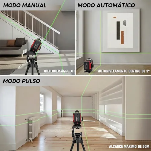 Nível Laser Verde 16 Linhas Com Tripé 4d Autonivelante
