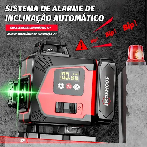 Nível Laser Verde 16 Linhas Com Tripé 4d Autonivelante