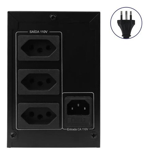 Nobreak 600va 350w Senoidal Para Tv Ps5 Bivolt 110v 220v Ups Preto