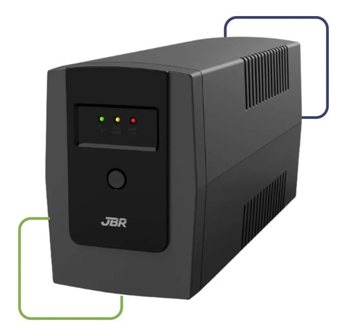Nobreak JBR 600va 220v Para Pc/Game/TV/Net/CfTV Preto